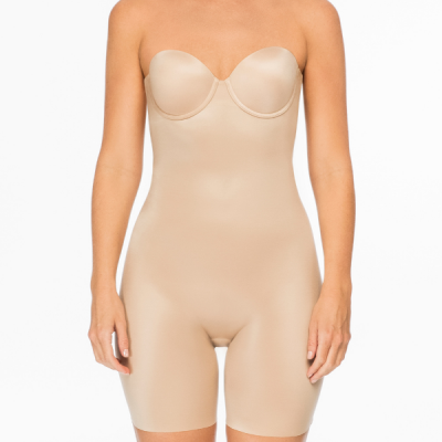 Faja de mujer con escote de palabra de honor y pierna corta, Spanx.